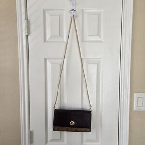 Coach Oxblood and Tan Crossbody Bag